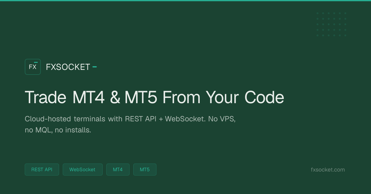 FxSocket: MT4/MT5 API for Developers